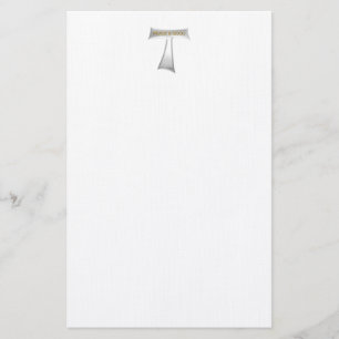 Franciscan Tau Cross Peace and Good Silver & Gold Stationery