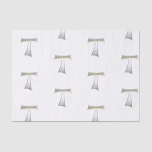 Franciscan Tau Cross Peace and Good Silver & Gold Tissue Paper