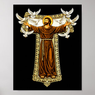 Franciscan Tau Cross Prayer St Francis of Assisi Poster