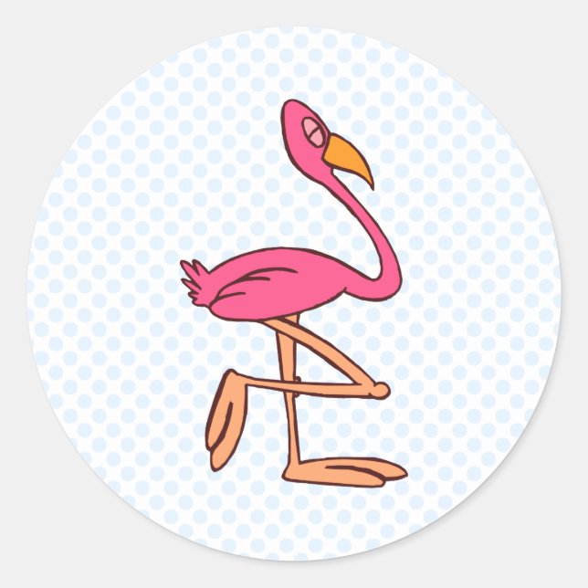 Francisco Flamingo Classic Round Sticker (Front)