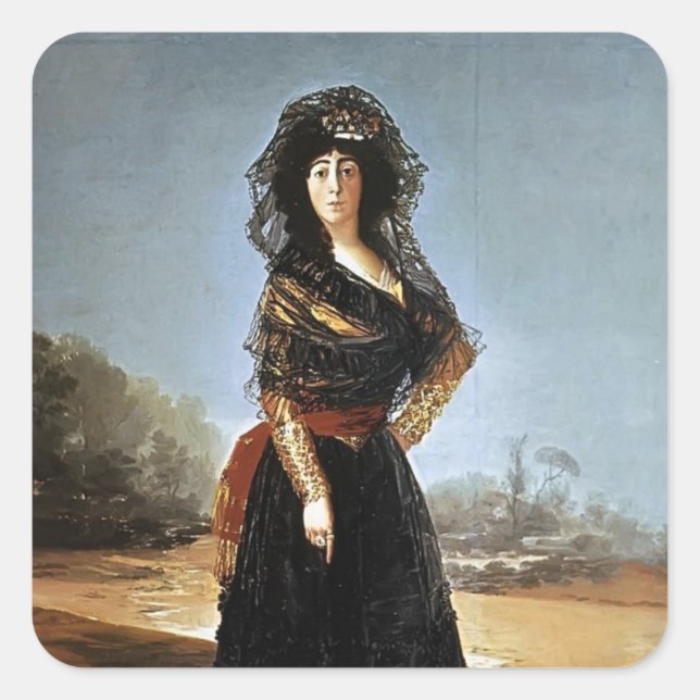 Francisco Goya- The Duchess of Alba Square Sticker (Front)