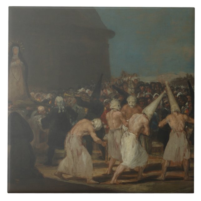 Francisco Goya - The Flagellants Ceramic Tile (Front)
