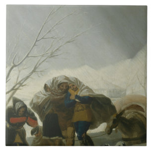 Francisco Goya - Winter Scene Ceramic Tile