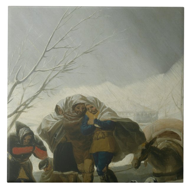 Francisco Goya - Winter Scene Ceramic Tile (Front)
