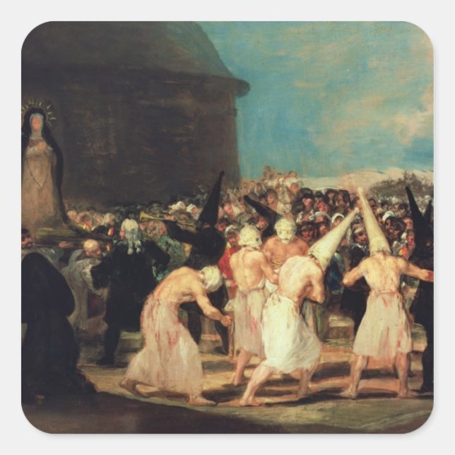 Francisco Jose de Goya y Lucientes | Procession of Square Sticker (Front)