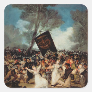 Francisco Jose de Goya y Lucientes   The Burial of Square Sticker