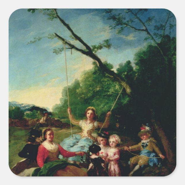 Francisco Jose de Goya y Lucientes | The Swing Square Sticker (Front)