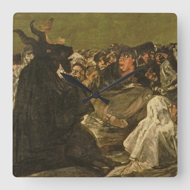 Francisco Jose de Goya y Lucientes | The Witches'  Square Wall Clock (Front)