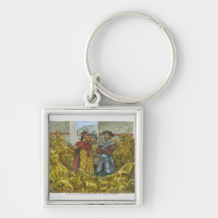 Francisco Pizarro next to Inca Emperor Atahualpa Key Ring