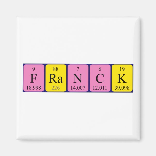 Franck periodic table name magnet (Front)