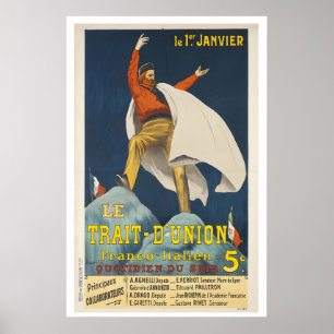 Franco-Italian Newspaper Vintage War Poster by