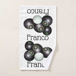 Franco Name With Lawn Bowls Design, Hand Towel