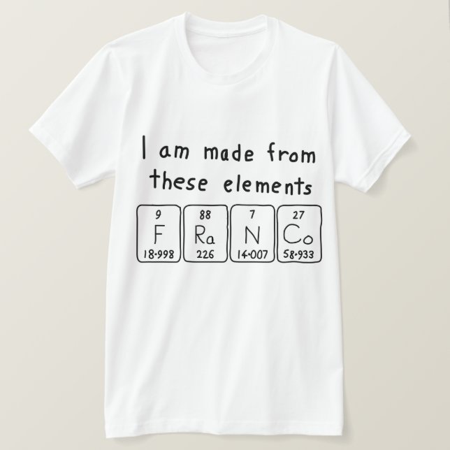 Franco periodic table name shirt (Design Front)