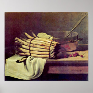 Francois Bonvin - Still life with asparagus Poster