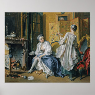 François Boucher –  La toilette, 1742 Poster