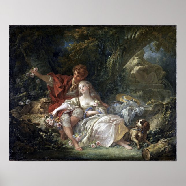 François Boucher Shepherd and Shepherdess Poster (Front)
