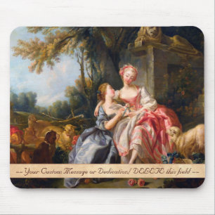 Francois Boucher The Billet Dou rococo ladies art Mouse Pad