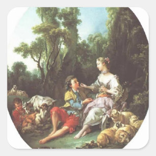 Francois Boucher - They Thinking About the Grape Square Sticker
