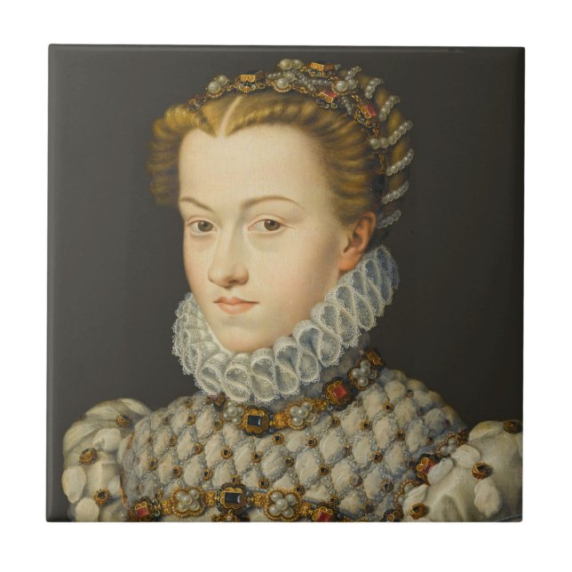 Francois Clouet - Elisabeth of Austria Ceramic Tile (Front)