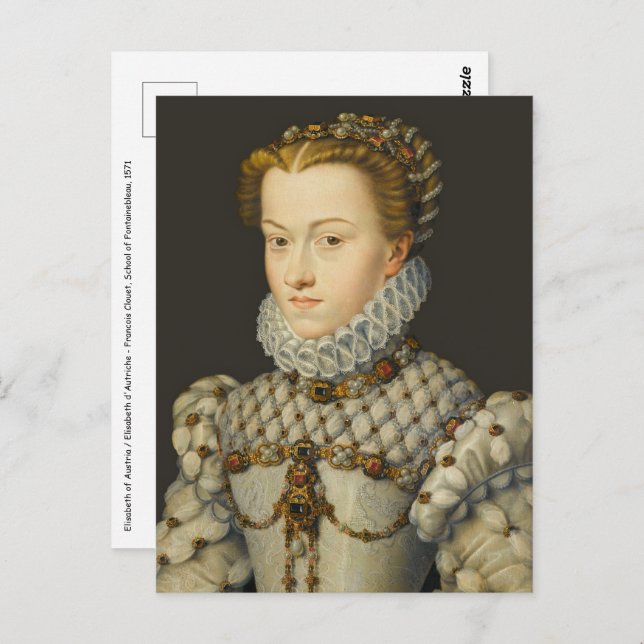Francois Clouet - Elisabeth of Austria Postcard (Front/Back)