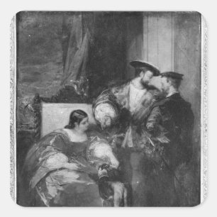Francois I and Anne de Pisseleu Square Sticker