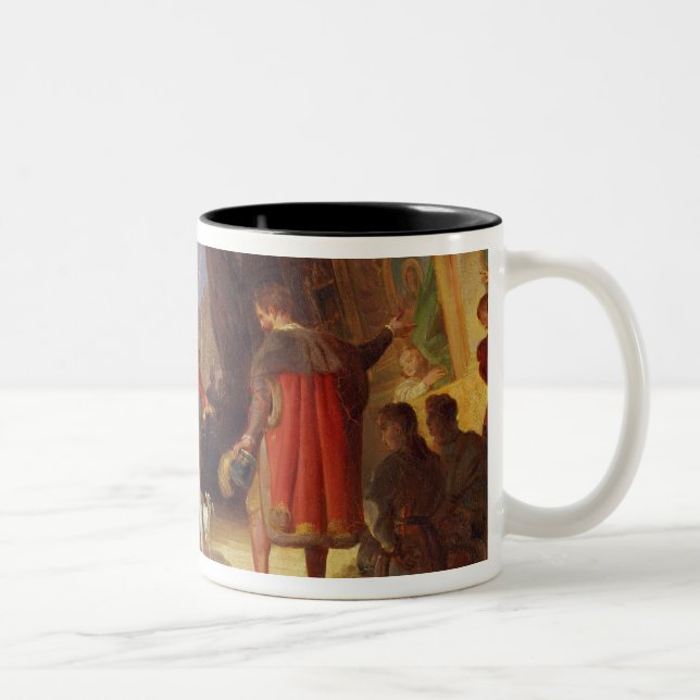 Francois I  with Leonardo da Vinci Two-Tone Coffee Mug (Right)