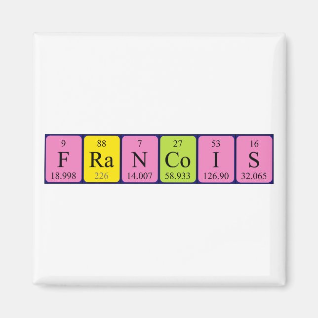 Francois periodic table name magnet (Front)