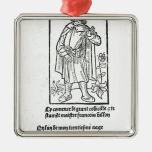 Francois Villon, from 'Oeuvres' Metal Tree Decoration