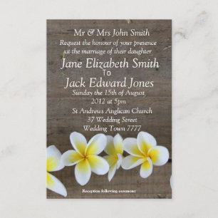 Frangipani Beach Wedding Custom Invitations