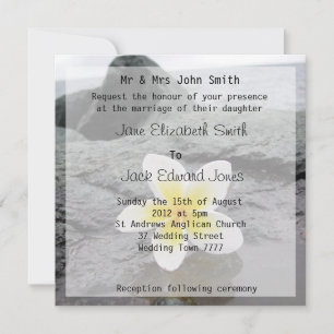 Frangipani Beach Wedding Custom Invitations