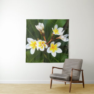 Frangipani Blossom Cluster Artistic Style Tapestry