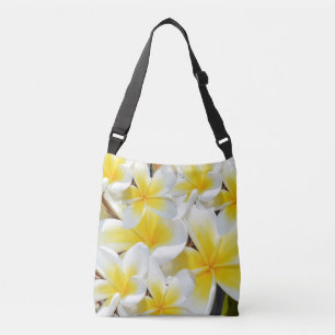 Frangipani Bouquet, Full Print Cross body Bag. Crossbody Bag