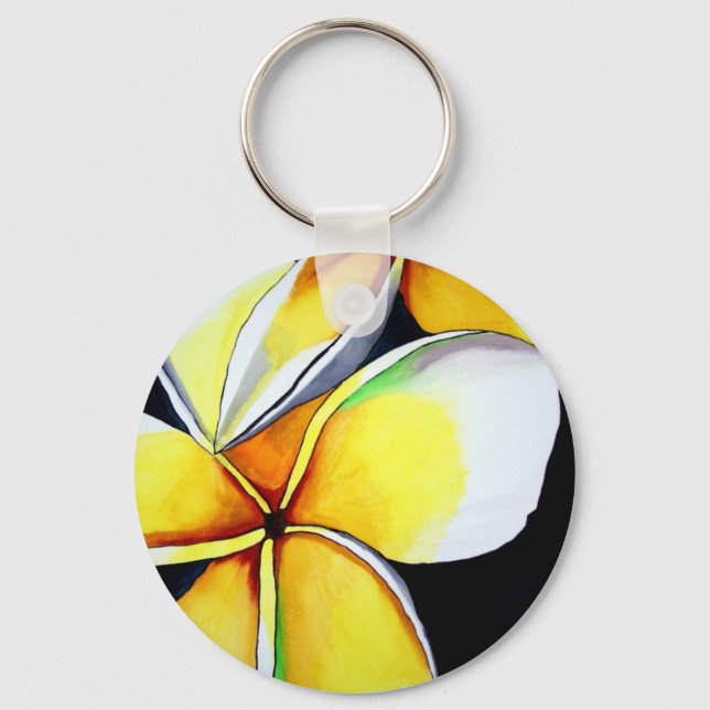 Frangipani flower art key chain (Front)