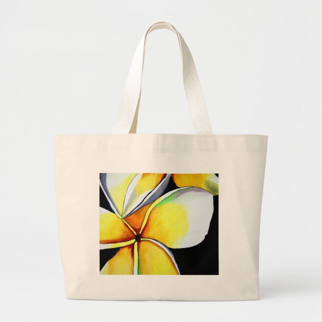 Frangipani flower art large tote bag (Front)