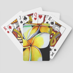 Frangipani flower art playing cards