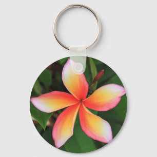 Frangipani flower key ring