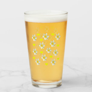 Frangipani Flowers And Love Hearts, Glass