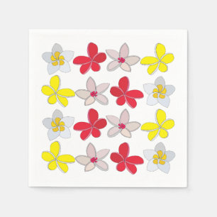 Frangipani Plumeria Colourful Flower Floral Party Napkin