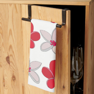 Frangipani Plumeria Colourful Flower Floral Tea Towel