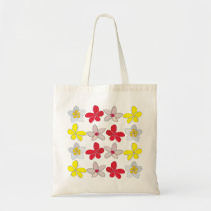 Frangipani Plumeria Colourful Flower Floral Tote Bag