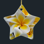 Frangipani Plumeria Flower Photo Ceramic Tree Decoration<br><div class="desc">Frangipani flowers are part of the Plumeria genus. Stunning yellow and white or pinkish flowers.</div>