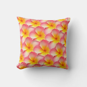 Frangipani Plumeria Flowers Cushion