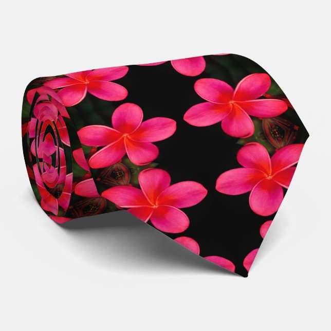 Frangipani Plumeria Tie (Rolled)