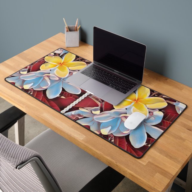 Frangipani Pop Art, Desk Mat (Office 2)
