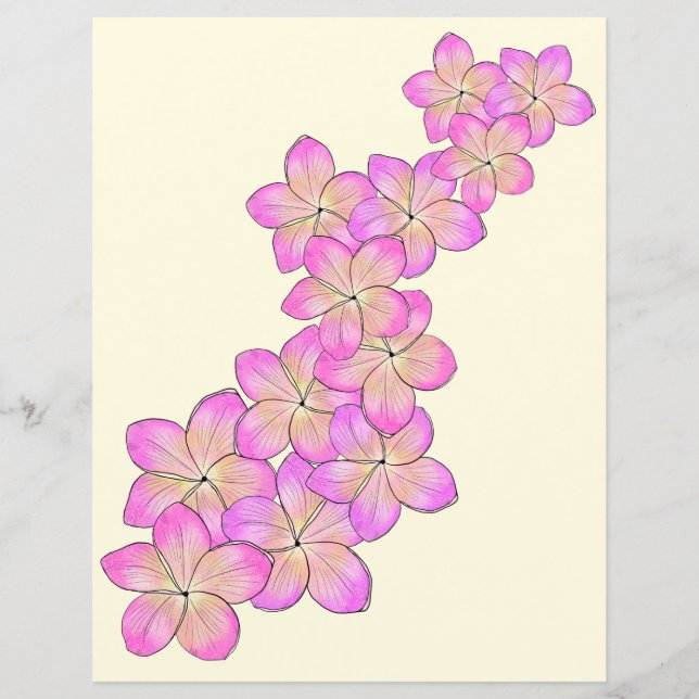 Frangipani Scrapbook Paper (Front)