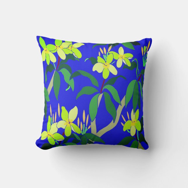 Frangipani Throw Pillow (Front)