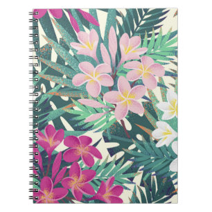 Frangipani Tropical: Pink-White Vintage. Notebook
