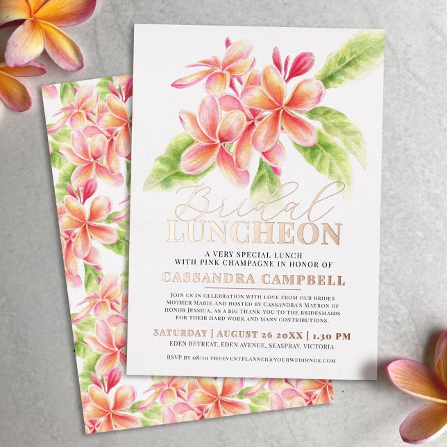 Frangipani watercolor floral bridal luncheon (Creator Uploaded)