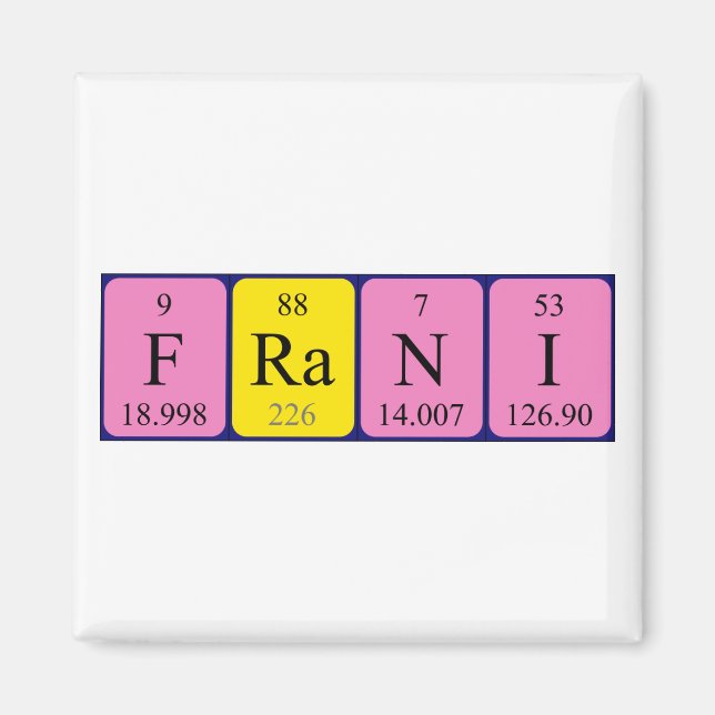 Frani periodic table name magnet (Front)