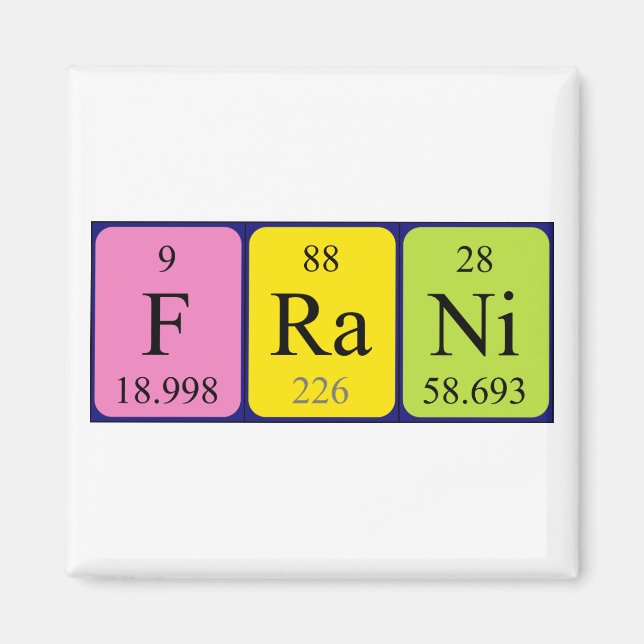 Frani periodic table name magnet (Front)